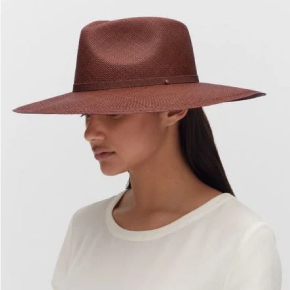 Cuyana Wide Brim Ecuador Straw Hat in Chocolate